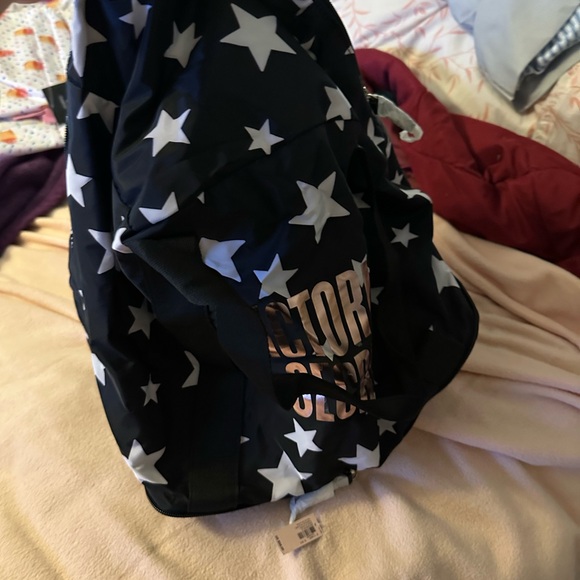 Victoria's Secret Black and Silver Star Pouch/ duffel nwt - Picture 6 of 7
